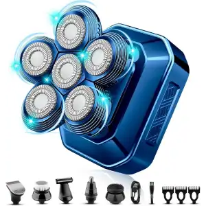 Handsomeface 6D Saç Tıraş Makinesi, 6sı 1 Arada Bakım Seti - Mavi
