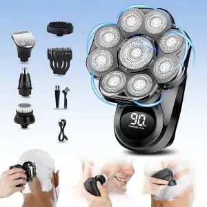 Handsomeface 9D Elektrikli Baş Tıraş Makinesi Geliştirilmiş - Siyah