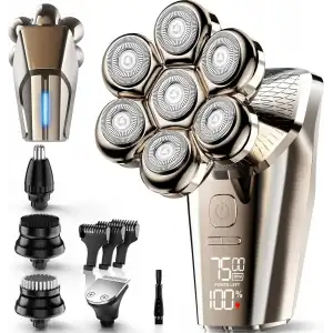 Hexus 7D Çıkarılabilir Baş Tıraş Makinesi Kuru/Islak - Erkekler İçin - Gold