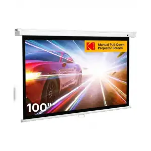 Kodak 100 Manuel Aşağı Çekilebilir 16:9 Geri Çekilebilir Projektör Perdesi
