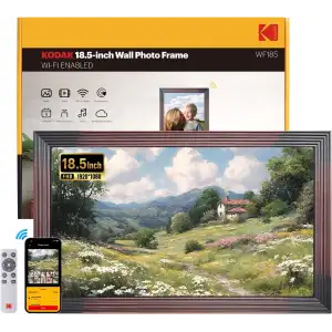 Kodak 18.5 Inc Ahşap WiFi Dijital Fotoğraf Çerçevesi, 1920 x1080, Kumandalı