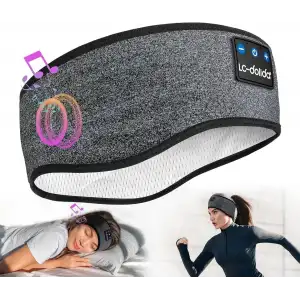 LC-dolida Uyku Maskesi - Kablosuz Kulaklıklar İnce HD Hoparlör - Moda Gri