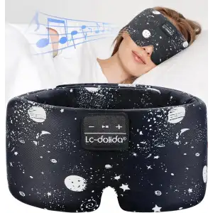 LC-dolida Yan Uyuyanlar İçin İpek Uyku Maskesi Kulaklık - Bluetooth 5.4 - Siyah