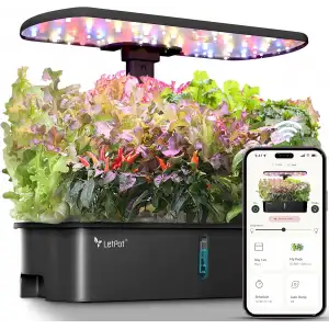 LetPot LPH-Air Hidroponik Yetiştirme Sistemi Kitleri, 10 Kapsül - App ve WiFi - Siyah