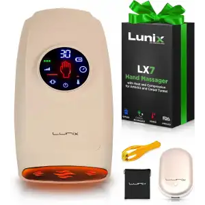 Lunix LX7 Elektrikli El Masaj Aleti, Kompresyonlu, Artrit, Ağrı Kesici - Bej