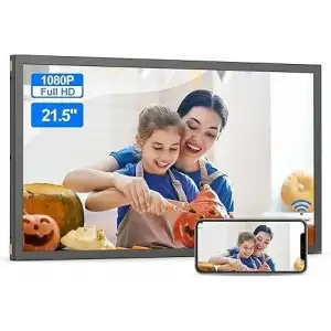 Nethgrow Büyük Dijital Resim Çerçevesi 21.5 Inc 2.4 5G WiFi 1080p - Siyah Wifi