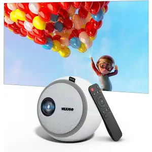 NexiGo Mini Taşınabilir Projektör, Çizgi Film için, Çocuklara Hediye Beyaz