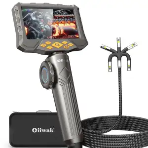 Oiiwak 180 Derece İki Yönlü Eklemli Çift Lensli 8.5mm Endoskop Kamera, 5 Inc IPS