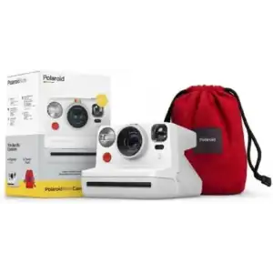 Polaroid Now Paketi - Beyaz Kamera ve Kırmızı Seyahat Çantası