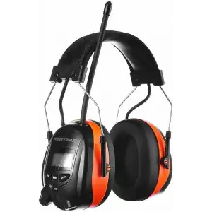 PROTEAR Bluetooth AM FM Radyo Kulaklıklar, 25dB Kulak Koruma - Turuncu
