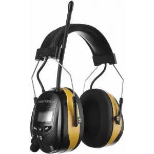PROTEAR Dijital AM FM Radyo Kulaklıklar, 25dB Kulak Koruma - Sarı
