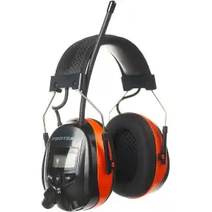 PROTEAR Dijital AM FM Radyo Kulaklıklar, 25dB Kulak Koruma - Turuncu