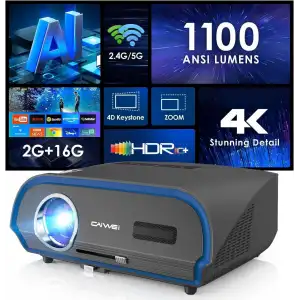 Pxodyda 4K Yüksek Parlaklıkta Dış Mekan Projektörü - Wifi-Bluetooth