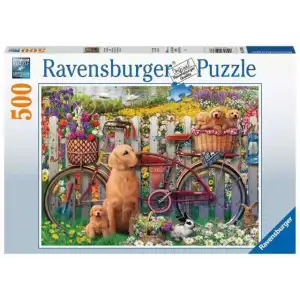 Ravensburger Bahçedeki Sevimli Köpekler 500 Parça Puzzle - 15036