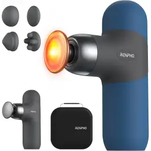 RENPHO Mini Isıtmalı Termal Masaj Cihazı, Derin Doku Perküsyon - Lacivert