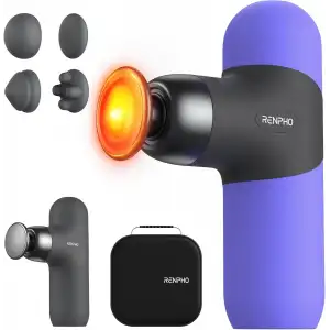 RENPHO Mini Isıtmalı Termal Masaj Cihazı, Derin Doku Perküsyon - Mor