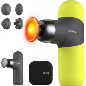 RENPHO Mini Isıtmalı Termal Masaj Cihazı, Derin Doku Perküsyon - Neon Yeşili