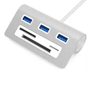 SABRENT 3 Bağlantı Noktalı Alüminyum USB 3.0 Hub ve Çoklu Kart Okuyucu (HB-MACR)