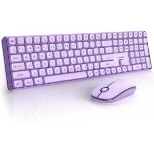 Seenda 2.4GHz Kablosuz Mekanik Klavye ve Mouse Kombosu - Mor