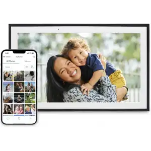 Skylight 15 Inc Dijital Resim Çerçevesi - Dokunmatik - Telefon Kontrollü, Siyah