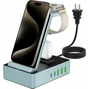 Tacelary 8i 1 arada 100W Alüminyum Alaşımlı Şarj İstasyonu - Mavi