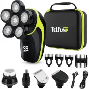Telfun 6D Kel Erkekler İçin Baş Tıraş Makinesi, 5i 1 Arada