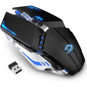 TENMOS T12 Kablosuz Oyun Mouse Şarj Edilebilir, 2.4G Sessiz Optik - Siyah