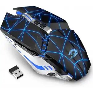 TENMOS T12 Kablosuz Oyun Mouse Şarj Edilebilir, 2.4G Sessiz Optik - Yıldızlı Siyah