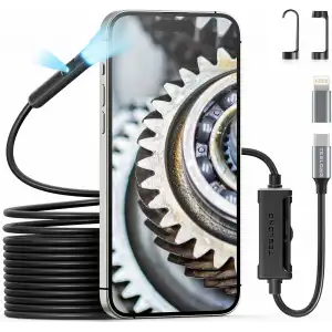 Teslong 1080P HD Çift Lensli Muayene Kamerası - 8+1 LED Işıklı - 5m Kablo - 8mm