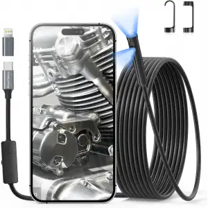 Teslong USB-C Çift Lensli Muayene Kamerası - 8+1 LED Işıklı - 3m Kablo - 8mm