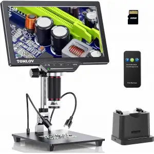 TOMLOV DM202 Max Dijital Mikroskop 1500x, Işıklarla Birlikte, 25MP