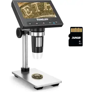 TOMLOV DM4 4.3 Inc Ekranlı, 720P LCD Mikroskop 1000X - Metal Stand