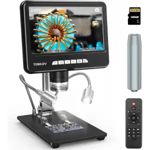 TOMLOV DM401 2K Dijital Mikroskop 1200x, 7 Inc 24MP