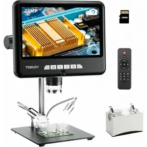 TOMLOV DM402 Pro 2K Dijital Mikroskop 1200x, 10.1 Inc 24MP