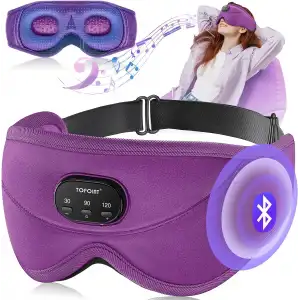 TOPOINT Uyku Kulaklıkları Bluetooth 3D Uyku Maskesi - Mor