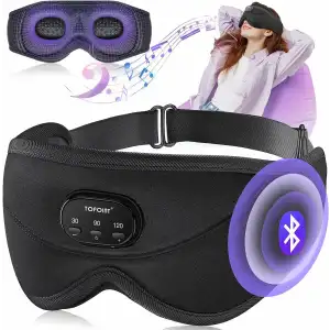 TOPOINT Uyku Kulaklıkları Bluetooth 3D Uyku Maskesi - Siyah