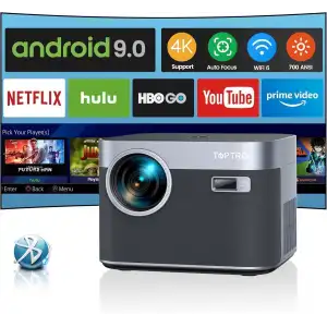 Toptro WiFi 6 ve Bluetooth 5.2 FHD Yerel 1080P - 700 ANSI, Toz Geçirmez