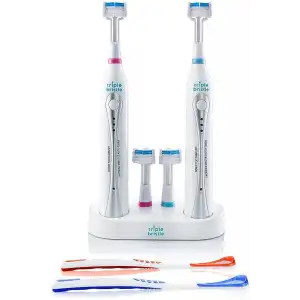 Triple Bristle Sonic İkili - Çift Şarj İstasyonlu 2 Elektrikli Diş Fırçası