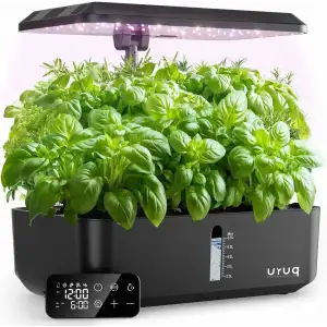 URUQ Topraksız Yetiştirme Sistemi - 12 Pods - Uzaktan Kumandalı - Siyah
