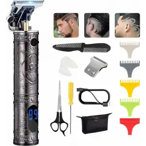 VOTMONI Erkekler için Profesyonel T Bıçaklı Saç Kesme Makineleri - Siyah