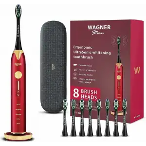 Wagner Stern Basınç Sensörlü Ultrasonik Beyazlatıcı Diş Fırçası - Bordo-Altın
