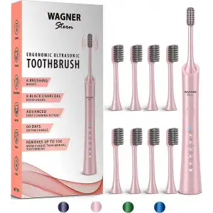 Wagner Stern Ultrasonik Beyazlatma 8 Fırça Başlıklı Diş Fırçası - Pembe