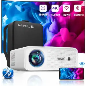 WiMiUS W7 Yerel 1080P Projektör 4K Destekli - 5G WiFi Bluetooth