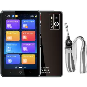 Winonela İki Yönlü AI Ses Tercümanı Cihazı WiFi Gerektirmez - 139+ Dil - Siyah