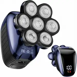 Wyklaus - Kel Erkekler için Elektrikli Kafa Tıraş Makinesi - Koyu Mavi