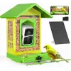 BirdSnap APS - Kameralı Güneş Panelli Metal Kuş Yemliği 2K HD - Sarı/Yeşil