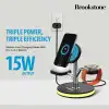 Brookstone 3ü 1 Arada Kablosuz Hızlı Şarj İstasyonu - Manyetik Şarj Standı