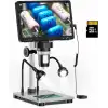 Elikliv 7 Inc LCD Dijital Mikroskop 1200X, 1080P 12MP Hassas Odaklama