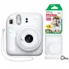 Fujifilm Instax Mini 12 Anlık Fotoğraf Makinesi/Minimate Özel Kılıf/20 Sayfa/İkili Paket - Beyaz