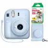 Fujifilm Instax Mini 12 Anlık Fotoğraf Makinesi/ Minimate Özel Kılıf/20 Sayfa/İkili Paket - Mavi